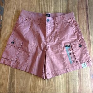 Lee Women's Mauve Pink Ultra Lux Comfort Pocket Cargo Cotton Stretch 6" Shorts